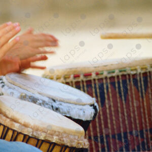 Details of hand percussion at the Djembe school in Saint-Louis, Senegal