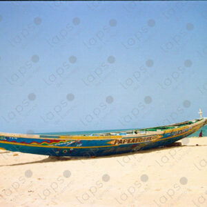 Fisherman's boat on the shores of the Senegal River in Saint-Louis, Senegal