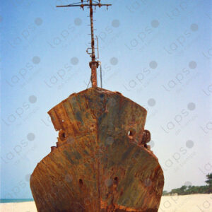 Forgotten shipwreck resting on Senegal's Saint-Louis beach