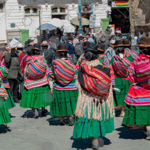 Bolivian women gathered