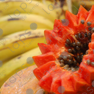 Half-cut papaya