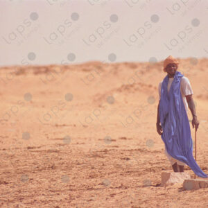 Man wearing blue turban (Sahrawi), Western Sahara