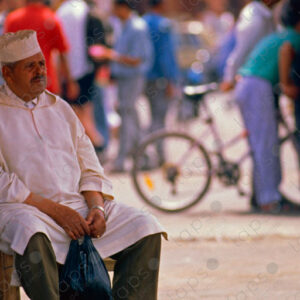 Marrakech Resident Wearing Kaftan and Traditional Islamic Cap