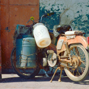 Parked Motorcycle in Rabat, Morocco