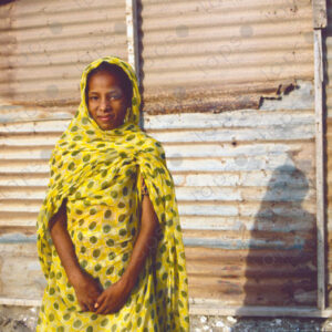Portrait of a Teenage Girl with Melhfa Clothing Sahrawi Dress