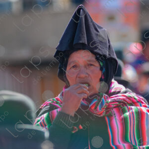 Woman in traditional indigenous headgear
